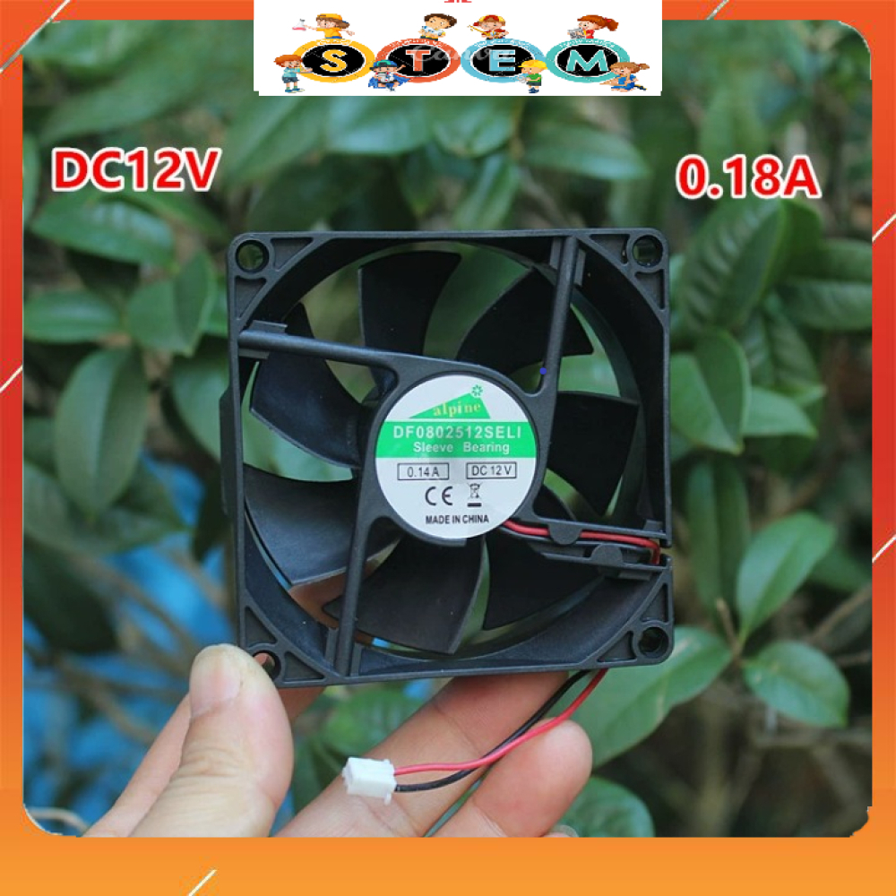 [Stem A-Z][G89] Quạt Làm Mát 8025 DC 12V 0.14A