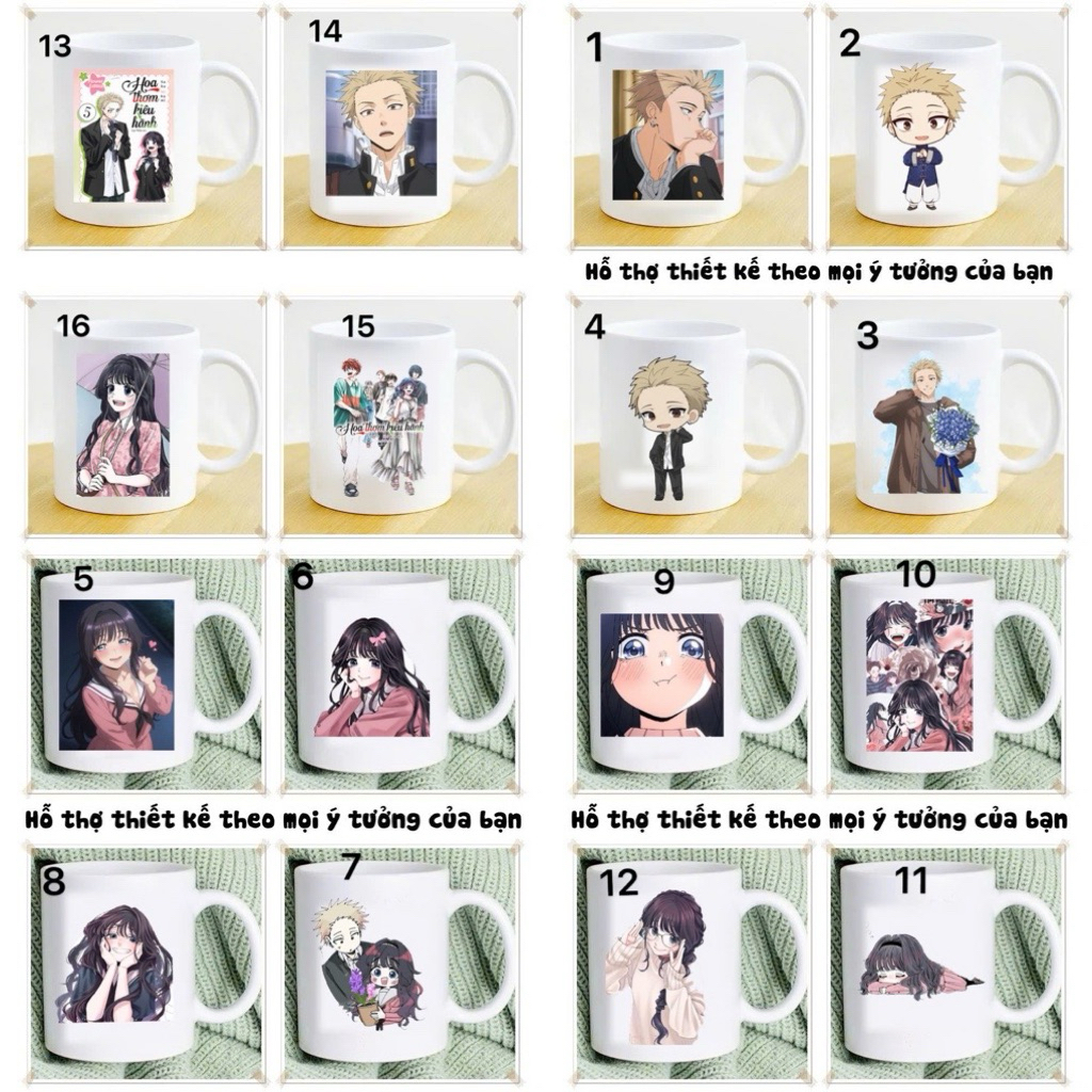 Ly hình hoa thơm kiêu hãnh waguri kaoruko / cốc anime Kaoru Hana wa Rin to Saku / cốc tách Kaoru Han