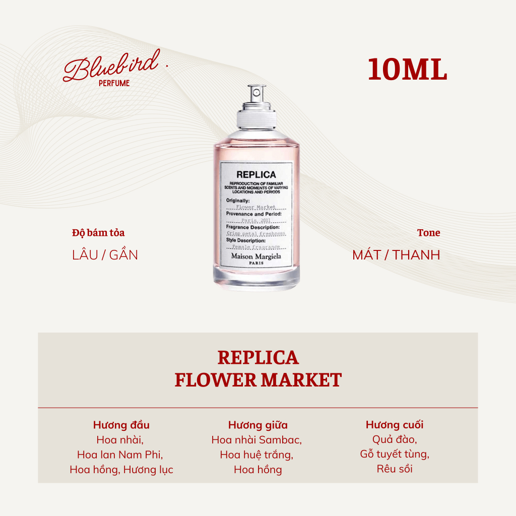 Replica Flower Market 10ml - Nước hoa hương hoa thanh khiết, nhẹ nhàng, nữ tính