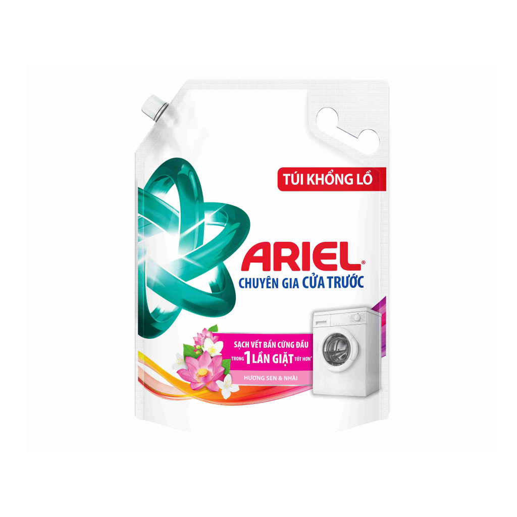 Nước Giặt Ariel Cửa Trước Hương Sen Nhài - Túi 3,57L - Hàng chính hãng