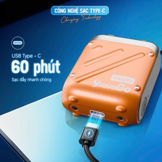  Máy cạo râu Masuto ShaverGo lưỡi dao kép mỏng chống nước IPX7 cạo khô hay ướt đều thoải mái Pin sạc 400mA 