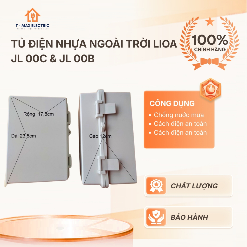 Tủ điện nhựa ngoài trời Lioa JL 00C (loại lớn) & JL 00B (loại nhỏ) Tủ điện chống nước