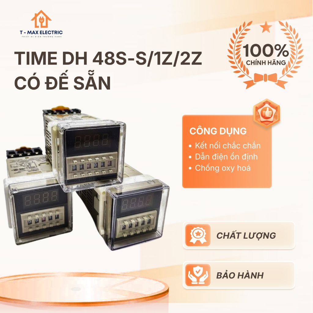 Timer điều khiển nhiệt OMRON DH 48S-S/1Z/2Z Có Đế Sẵn