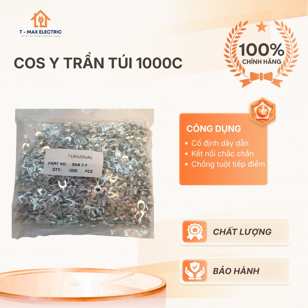 Cos y trần túi 1000c,đầu cos trần y,cốt chữ y,cốt chữ u,chẻ,chỉa,càng cua ( GÓI 1000 CÁI)