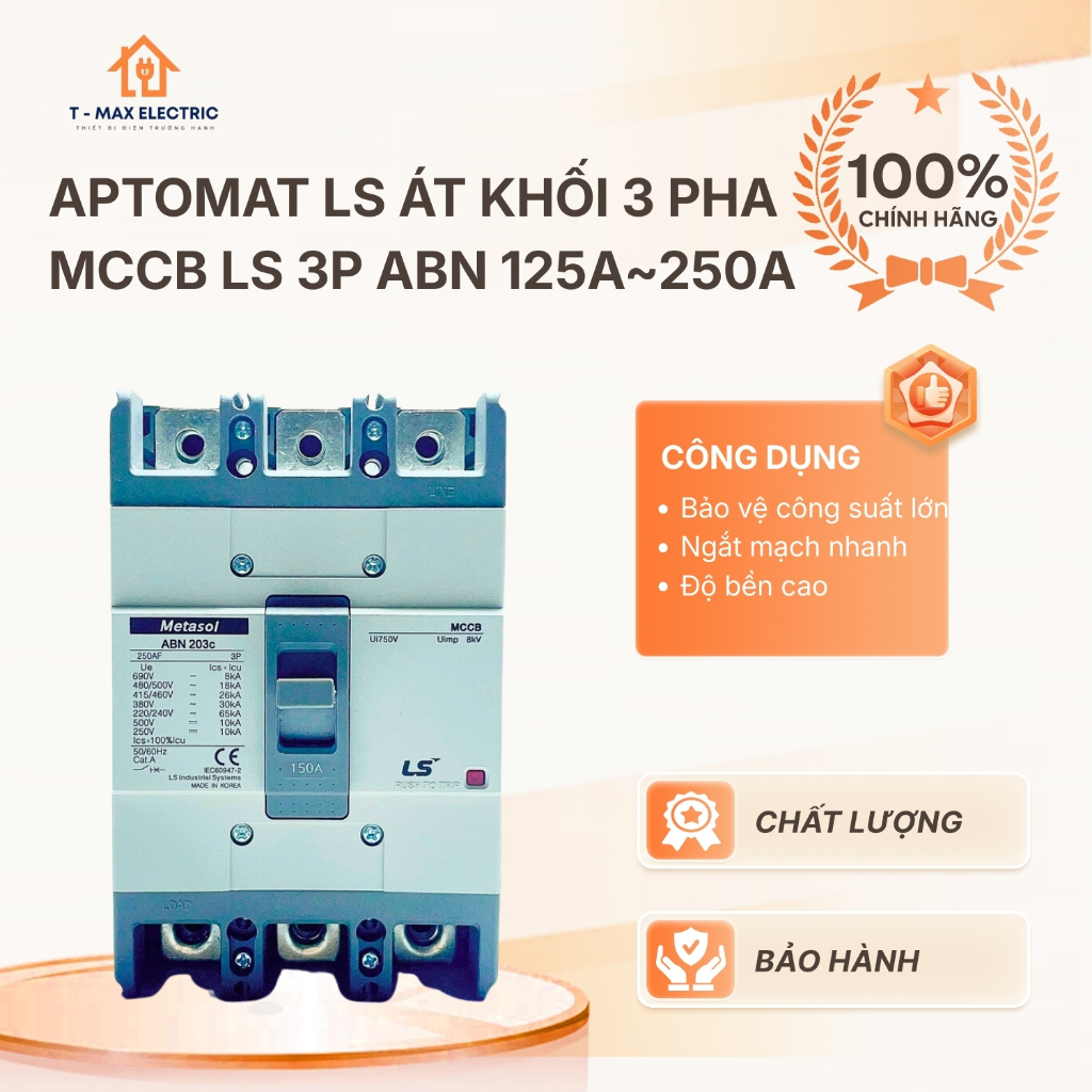 Aptomat LS Át Khối 3 Pha MCCB LS 3P ABN 125A~250A