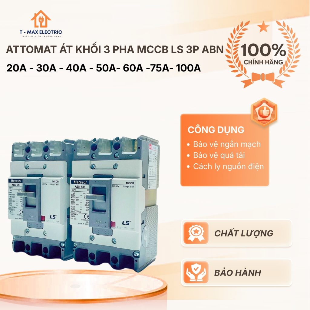 ATTOMAT Át khối 3 pha mccB LS 3P ABN 30-100A