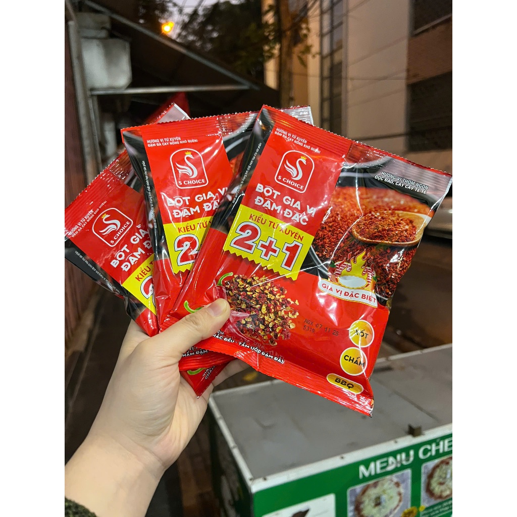 Bột Ớt Gia Vị Đậm Đặc Kiểu Tứ Xuyên 2+1 Chấm Lạp Xưởng Hà Khẩu Nướng Đá/ Sỏi, Xúc Xích Bột Ớt Cay Tê