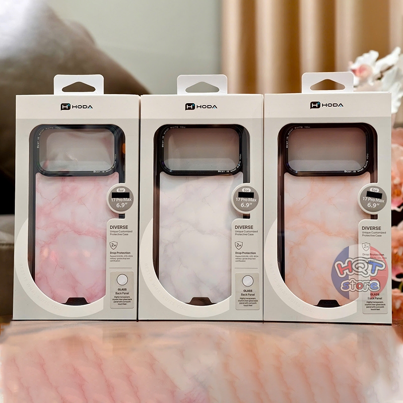 Ốp lưng vân đá HODA Marble Case Magnet IP 17 Pro Max / 17 Pro chính hãng