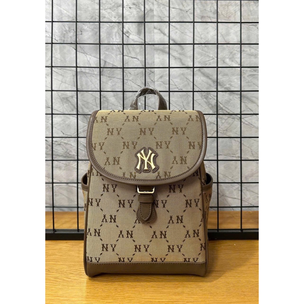 [ CHÍNH HÃNG ] BALO MLB MONOGRAM NEW YORK YANKEES MÀU ĐEN & NÂU - BALO MLB KID AUTHENTIC MẪU MỚI