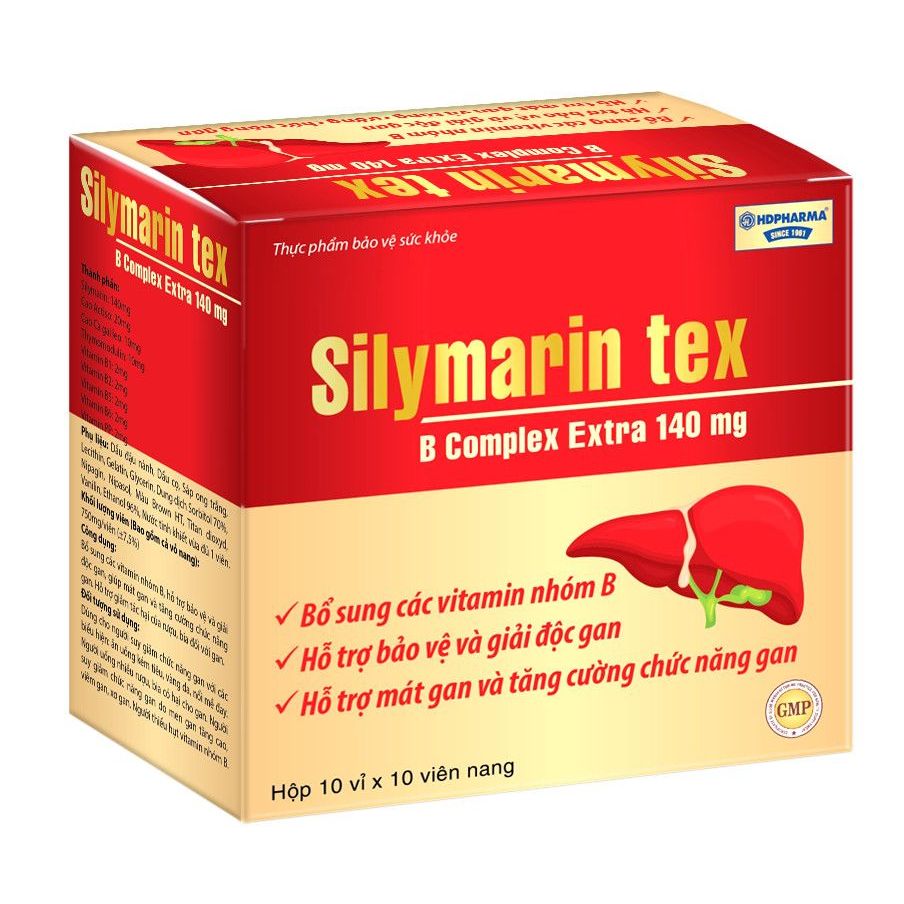 SILYMARIN TEX B Complex Extra 140mg – Giải Độc Gan & Bảo Vệ Tế Bào Gan  HD PHARMA