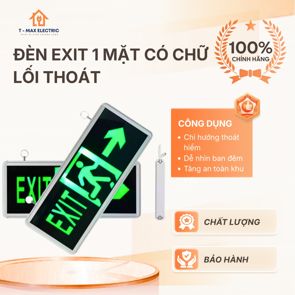 Đèn Exit 1 mặt có chữ lối thoát Đèn Exit 2 mặt có chữ lối thoát dienbaoanh
