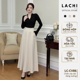  Chân váy dáng suông xòe LACHI dài 90cm 96cm cạp cao tôn eo hách dáng che bụng bigsize LC-CV86-02 