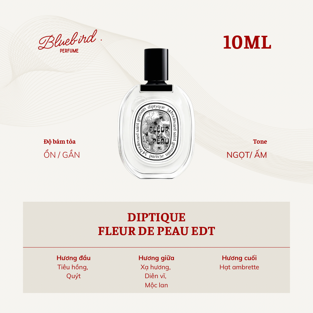 Diptyque Fleur de peau Fullsize 75ml & 100ml - Nước hoa hoa diên vĩ sạch sẽ và tinh tế