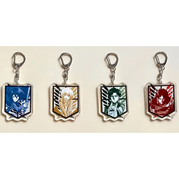 Móc khóa acrylic Attack on Titan, móc khóa acrylic hai mặt Attack on Titan, Mikasa Ackerman, Eren Ye