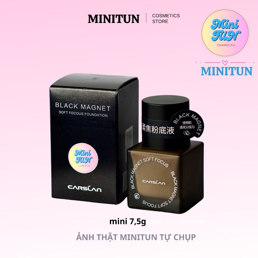 Kem nền Carslan Black Magnet Kháng nước mồ hôi Như da trần Bám nền Bền màu suốt 24H 7.5g