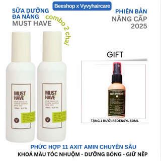   COMBO 2CHAI Sữa dưỡng toner mềm mượt tóc cấp tốc giữ màu nhuộm sáng bóng chiết xuất Jojoba vyvyhaircare V 150ml 