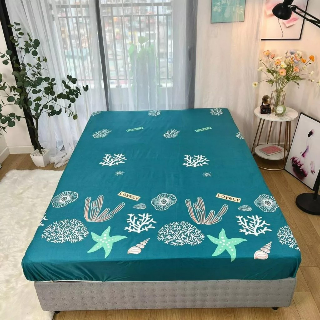 [Sale hot] Ga chống thấm cotton bo chun có họa tiết tùy chọn kích thước. có loại cho đệm 20cm