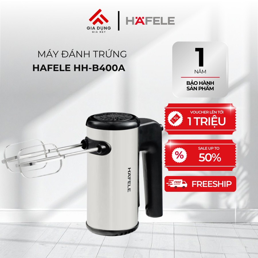 Máy Đánh Trứng Cầm Tay Hafele HH-B400A (535.43.276) - Công suất 400W - Thép không gỉ và Nhựa ABS - Bảo hành 12 tháng