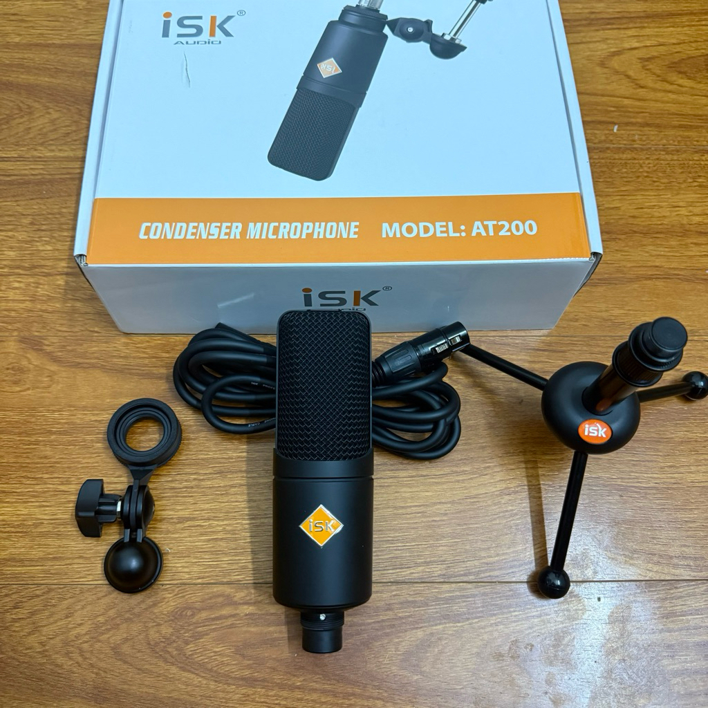 Siêu Phẩm Mic Hát Thu Âm Livestream 48V Mới nhất ISK AT200 Chính Hãng , Mic Bắt Xa Hát Hay Kèm Đầy Đ