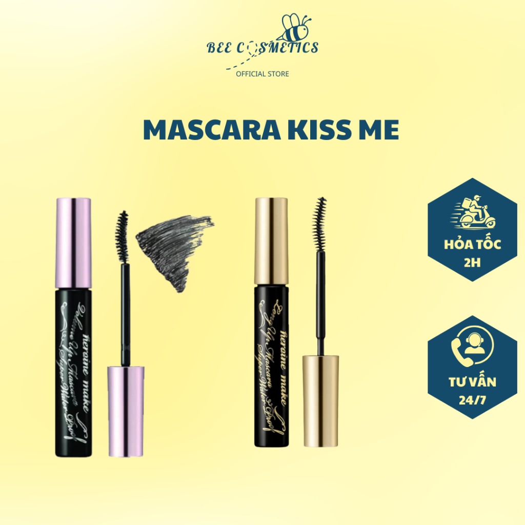 Mascara KISS ME Không Lem Trôi, Giúp Nâng Cong Và Làm Dài Mi Kissme Mascara Long Up WP 6g - Bee.Cosm