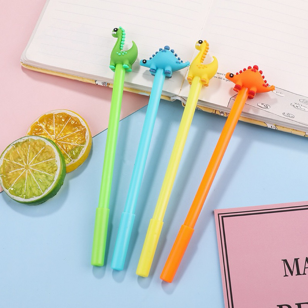 Set 10 bút nước khủng long bút nước học sinh sinh viên bút gel mực thay thế bút thay ngòi tiện dụng đầu ngòi 0.38mm