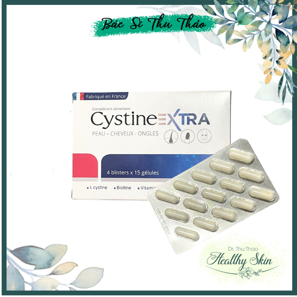 [60viên] Viên uống Cystine Extra Hỗ trợ cải thiện mụn, tóc, móng, sáng da