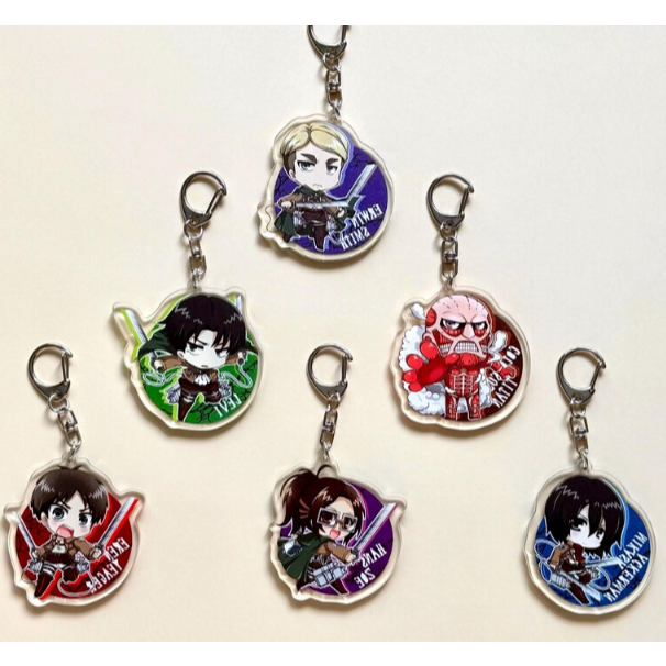 Móc khóa acrylic Attack on Titan, móc khóa acrylic hai mặt Attack on Titan, Eren Yeager, Armin Arler