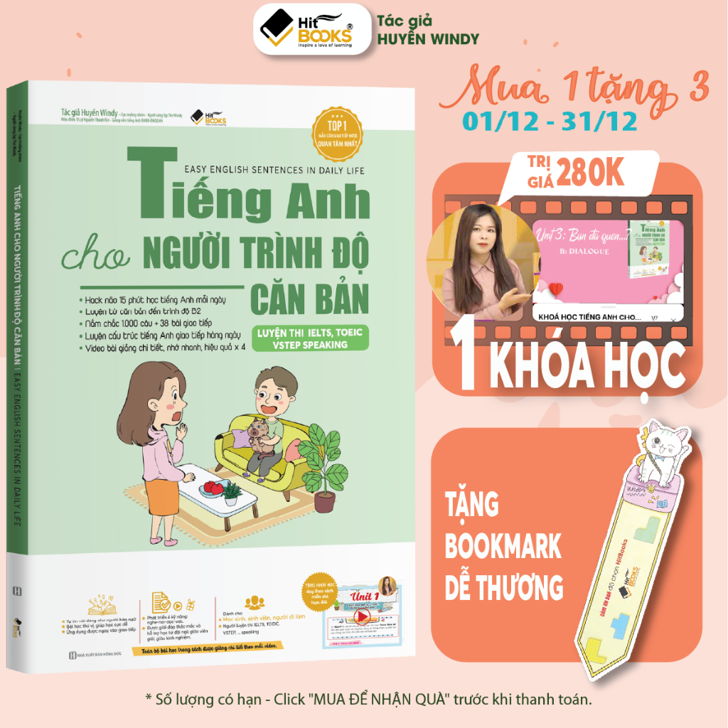 Sách - Tiếng Anh Cho Người Trình Độ Căn Bản - Tặng Khoá Học Hitbooks