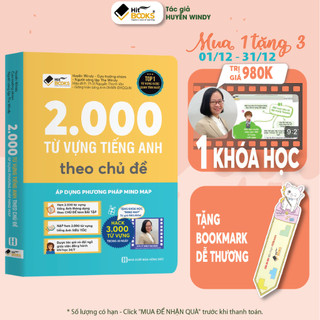  Sách - 2000 Từ Vựng Tiếng Anh Theo Chủ Đề Áp Dụng Phương Pháp Mindmap  Khổ Nhỏ - TẶNG KHOÁ HỌC HITBOOKS 