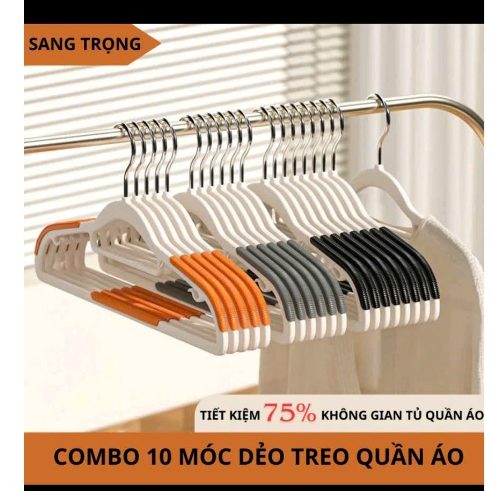 COMBO 30 Móc Nhựa Treo Quần Áo Chống Trượt Đa Năng ohBabyo Mắc Phơi Đồ Chống Nhăn Bền Bỉ Cao Cấ