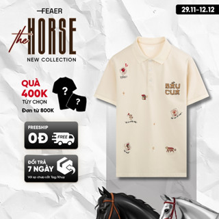   GIÁ CỰC TỐT Áo polo cổ bẻ The Feast tay ngắn chất vải CVC thoáng mát hình thêu trò chơi ngày Tết 