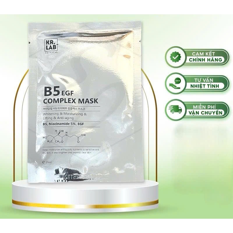 Mặt nạ phục hồi dưỡng trắng da, cấp ẩm cho da B5 EGF Complex Mask KR.LAB (Kr Lab)