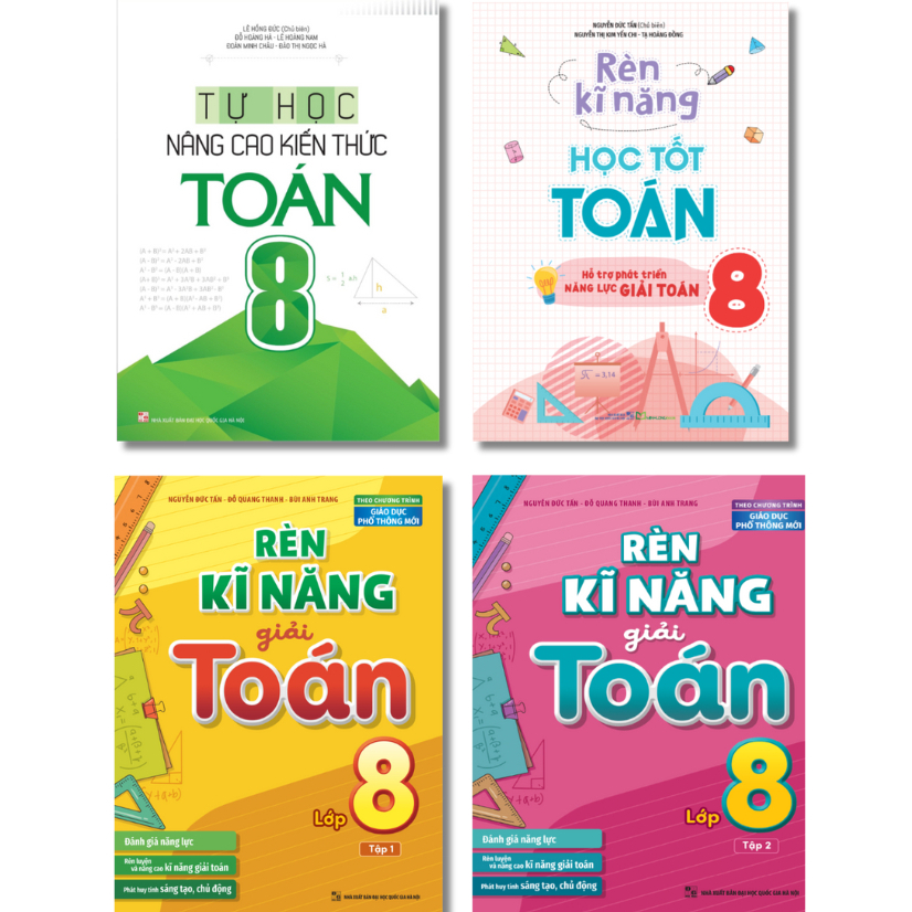 Sách - Rèn Kỹ Năng Học Tốt Toán Lớp 8 + Tự học - Nâng cao Kiến Thức Toán Lớp 8  - ML