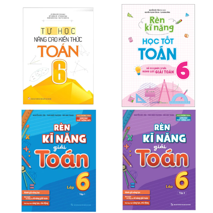 Sách - Rèn Kỹ Năng Học Tốt Toán Lớp 6 + Tự học - Nâng cao Kiến Thức Toán Lớp 6  - ML