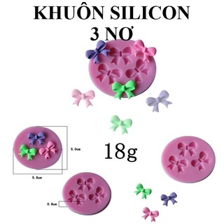 Khuôn silicon tạo hình fondant 3 nơ nhí  ( AKSHOPCAMLE 2505.091 )