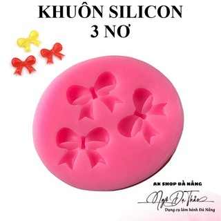 Khuôn silicon tạo hình fondant 3 nơ nhí  ( AKSHOPCAMLE 2505.091 )
