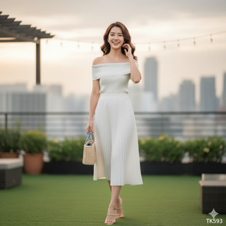 Áo thun gân trễ vai basic dạo phố siêu xinh