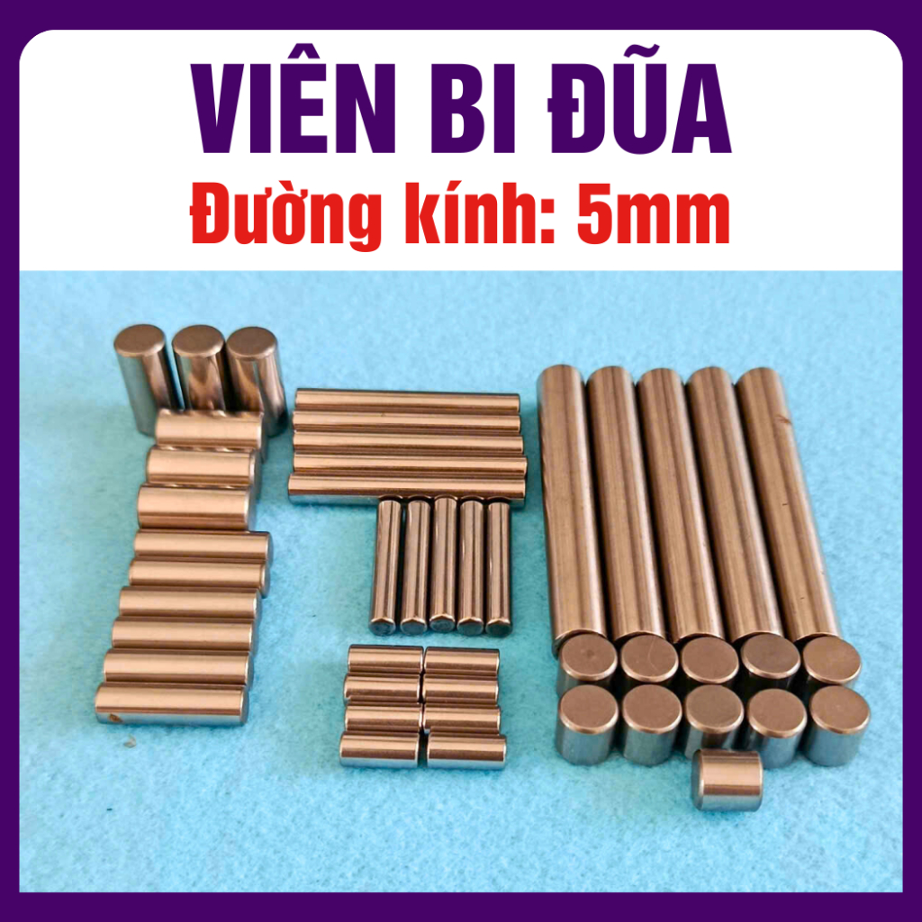 Viên bi đũa đường kính 5mm, chiều dài từ 5mm đến 80mm (10 viên/combo)