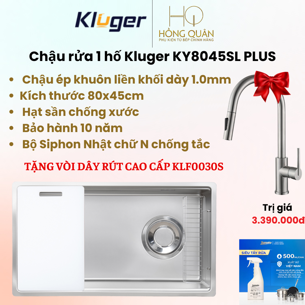 Chậu rửa bát Kluger KY8045SL Plus CHÍNH HÃNG KLUGER
