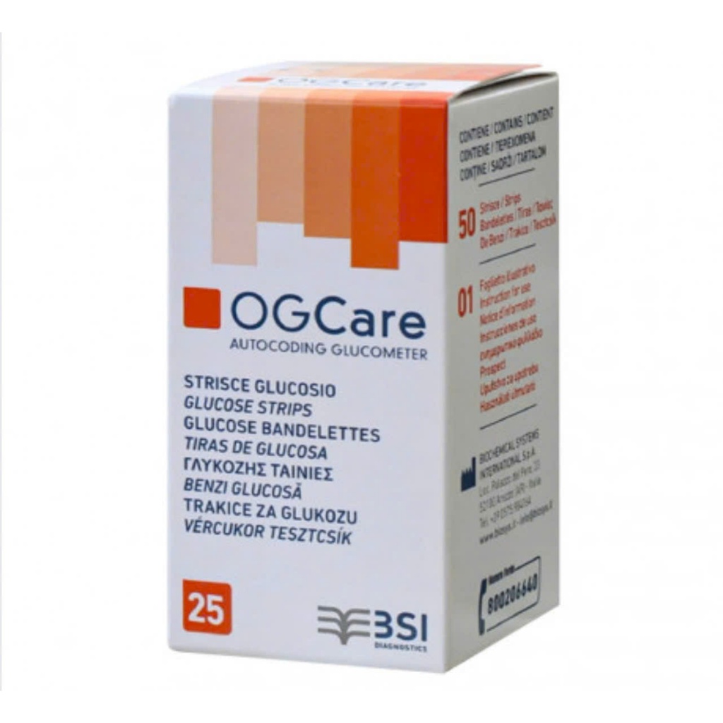 Que Thử Đường Huyết OGcare – Đo Glucose Tại Nhà, Cho Hiệu Quả Cao, Ít Đau (Hộp 25 hoặc 50 Que)