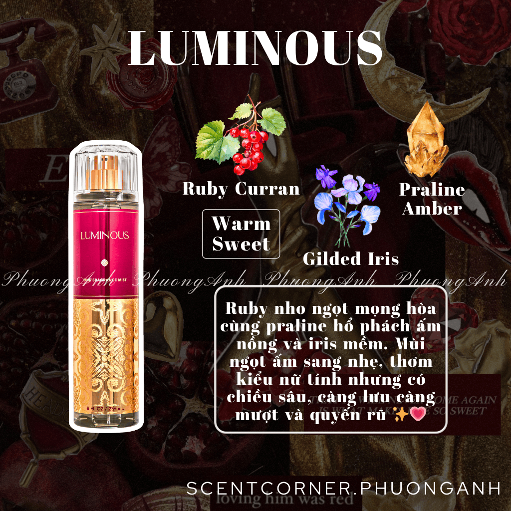 [ Mini để thử mùi ] LUMINOUS - Xịt thơm Body Mist Bath & Body Works (BBW)