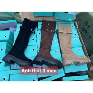 Boot Kỵ Sĩ Ống Cao Đế Dày Boot Đùi Da Lộn Qua Gối đi 2 kiểu qua gối và gập dưới gối AD - M19 QC Fullbox Cao Cấp