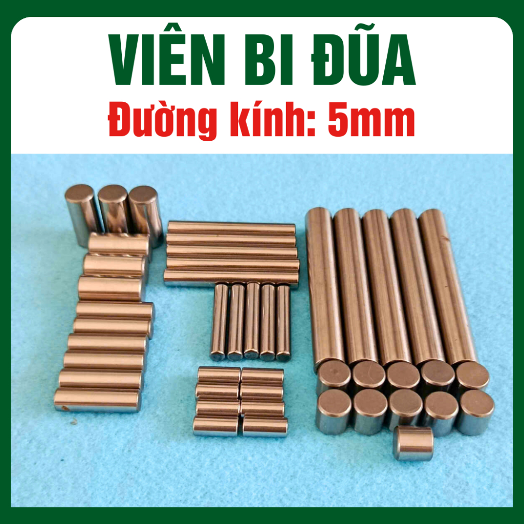 Viên bi đũa đường kính 5mm, chiều dài từ 5mm đến 80mm (10 viên/combo)