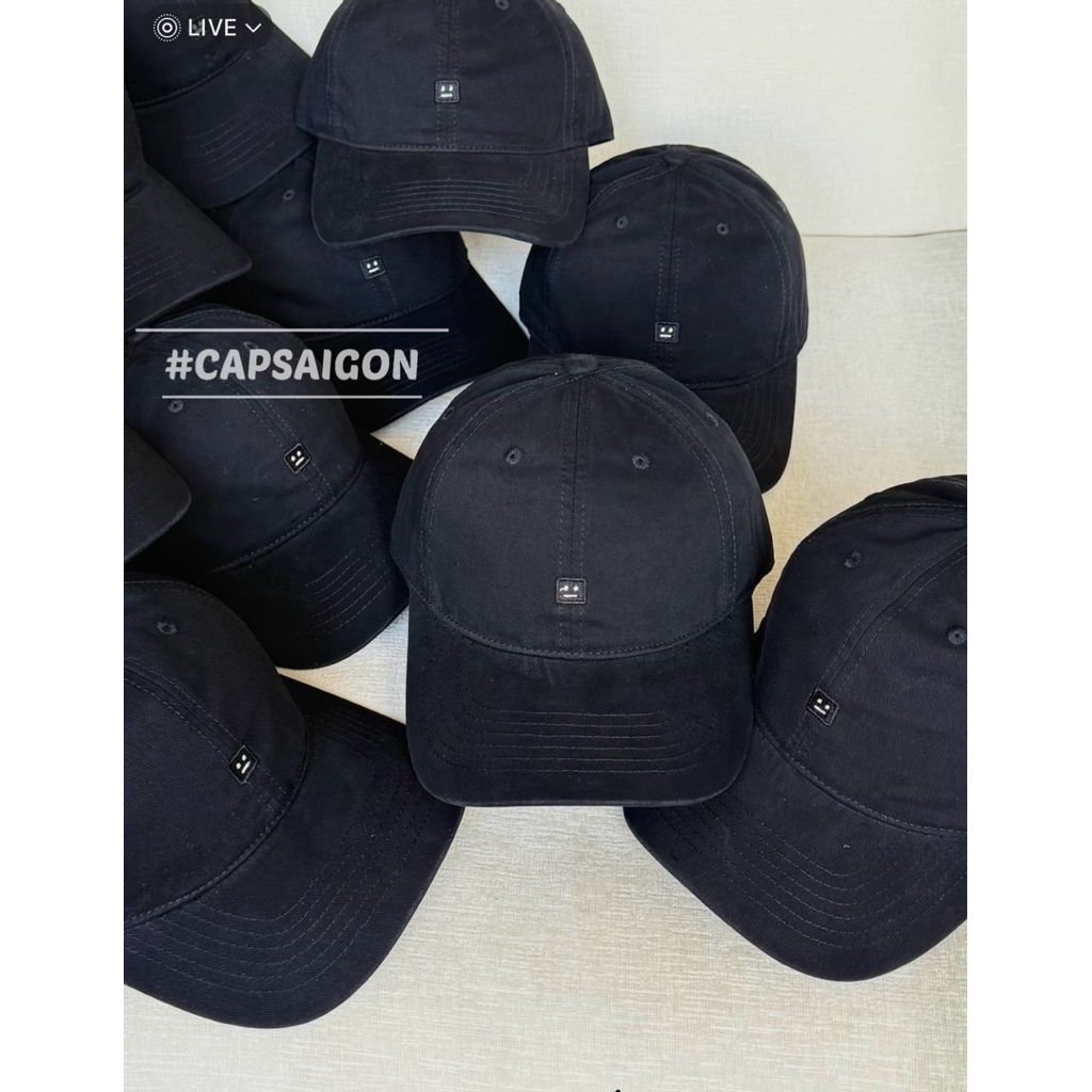 Mũ lưỡi trai CAPSAIGON thêu vuông basic chất kaki mềm trendy