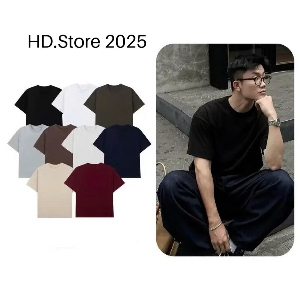 Áo thun trơn cộc tay Nam Nữ HD.Store 2025.cotton premium
