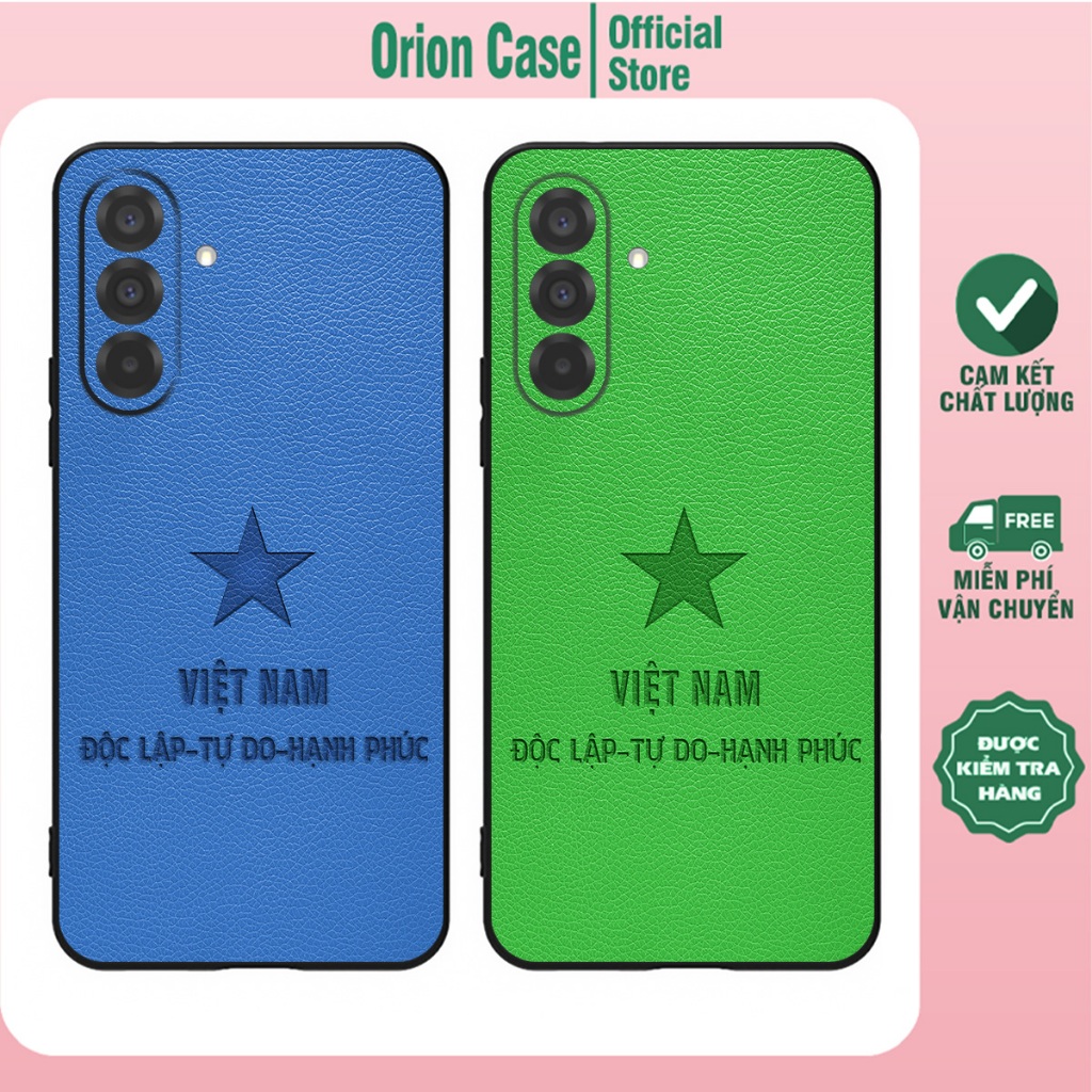 Ốp lưng Samsung A26, Samsung A36, Samsung A56 in họa tiết giả da, tiểu ngữ Việt Nam