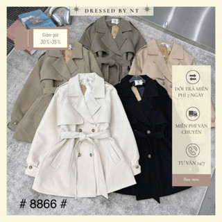  Áo măng tô nữ dáng ngắn chất liệu kaki dày hàng CAO CẤP TN114 khuy cài họa tiết tay áo Mangto 2026 