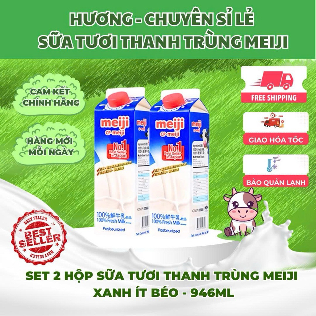 Set HỘP - Sữa tươi Meiji xanh 3.6 béo