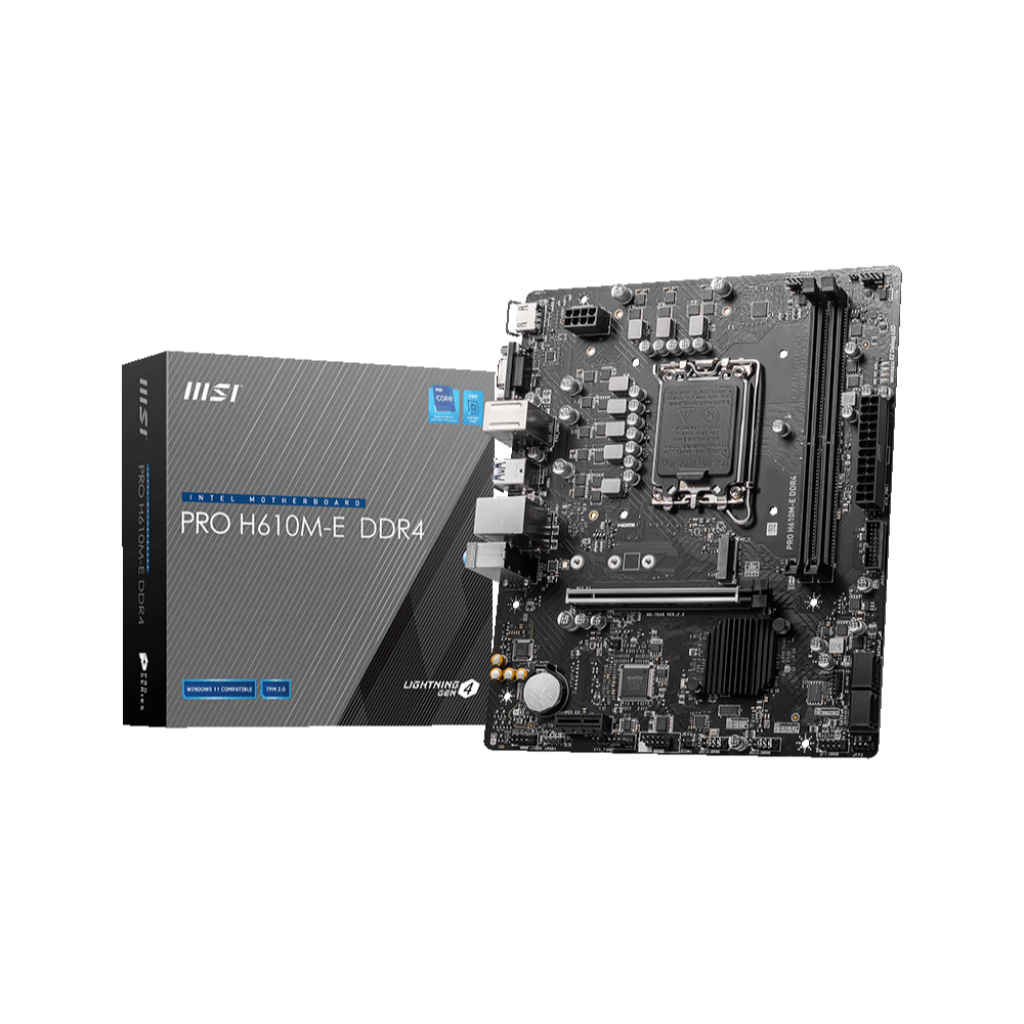 Mainboard MSI PRO H610M-E DDR4 | Intel H610, Socket 1700, mATX, 2 khe DDR4