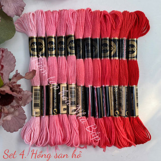 Set 12 Tép Chỉ Airo Tông Hồng Đỏ